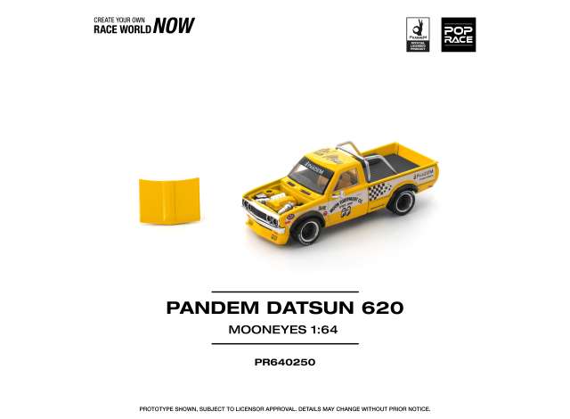 Pop Race 1/64 #250 Datsun Pandem 620 Yellow Mooneyes