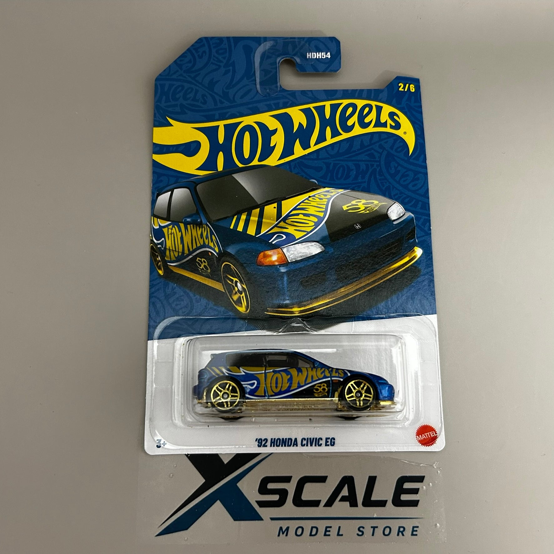 Silver Series Hot Wheels 1/64 58th Anniversary Honda Civic 92 EG