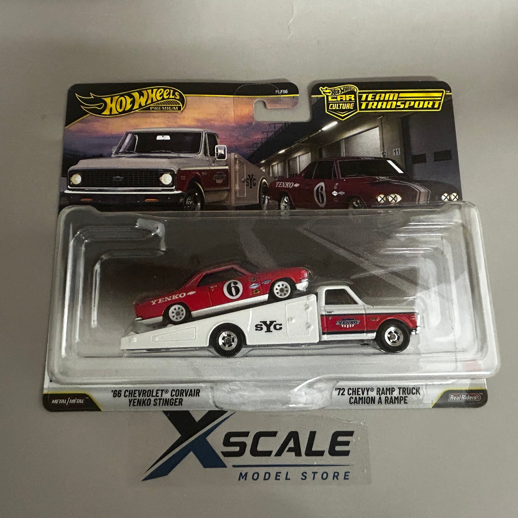 Premium Hot Wheels Team Transport 1/64 66 Chevrolet Corvair Stinger Chevy Ramp Truck
