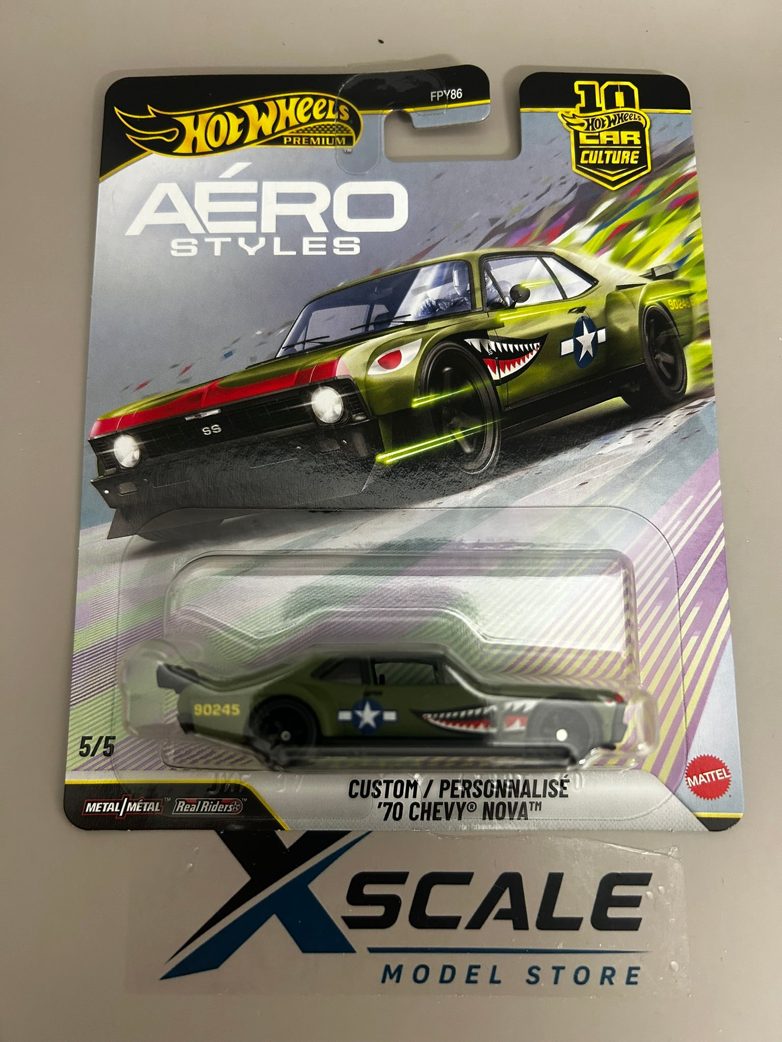 Premium Hot Wheels 1/64 Car Culture Aero Styles Custom 70 Chevy Nova