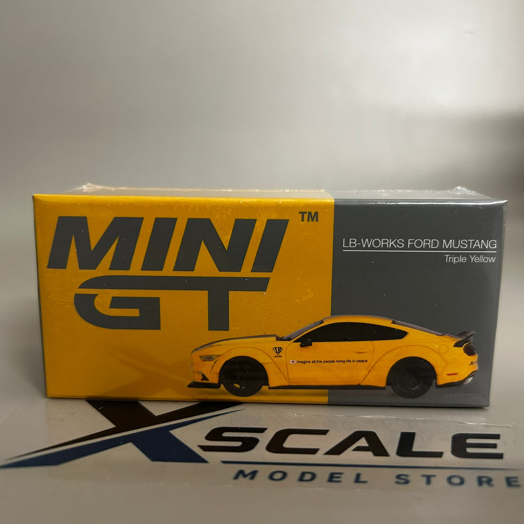 Mini GT 1/64 #1077 Ford LB Works Mustang Yellow