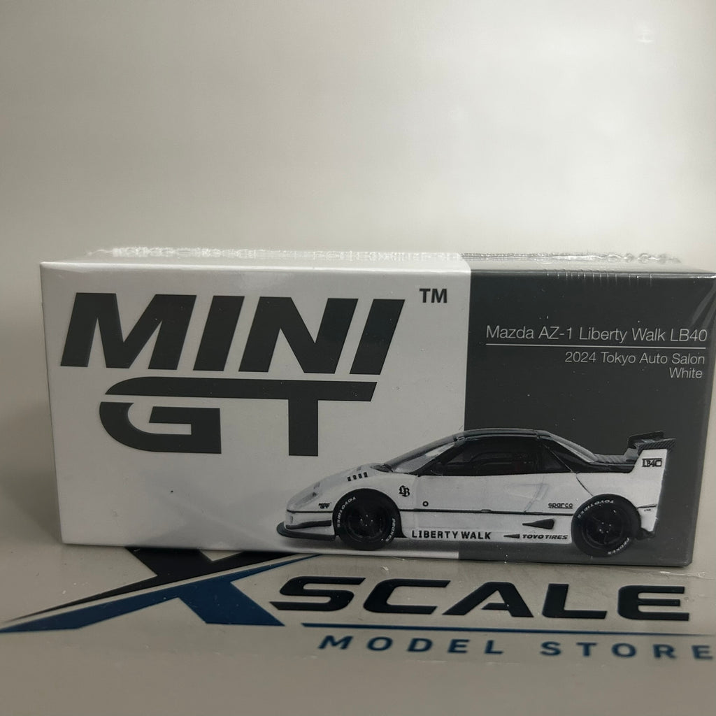 Mini GT 1/64 #953 Mazda AZ1 Liberty Walk LB40 2024 Tokyo Auto Salon White