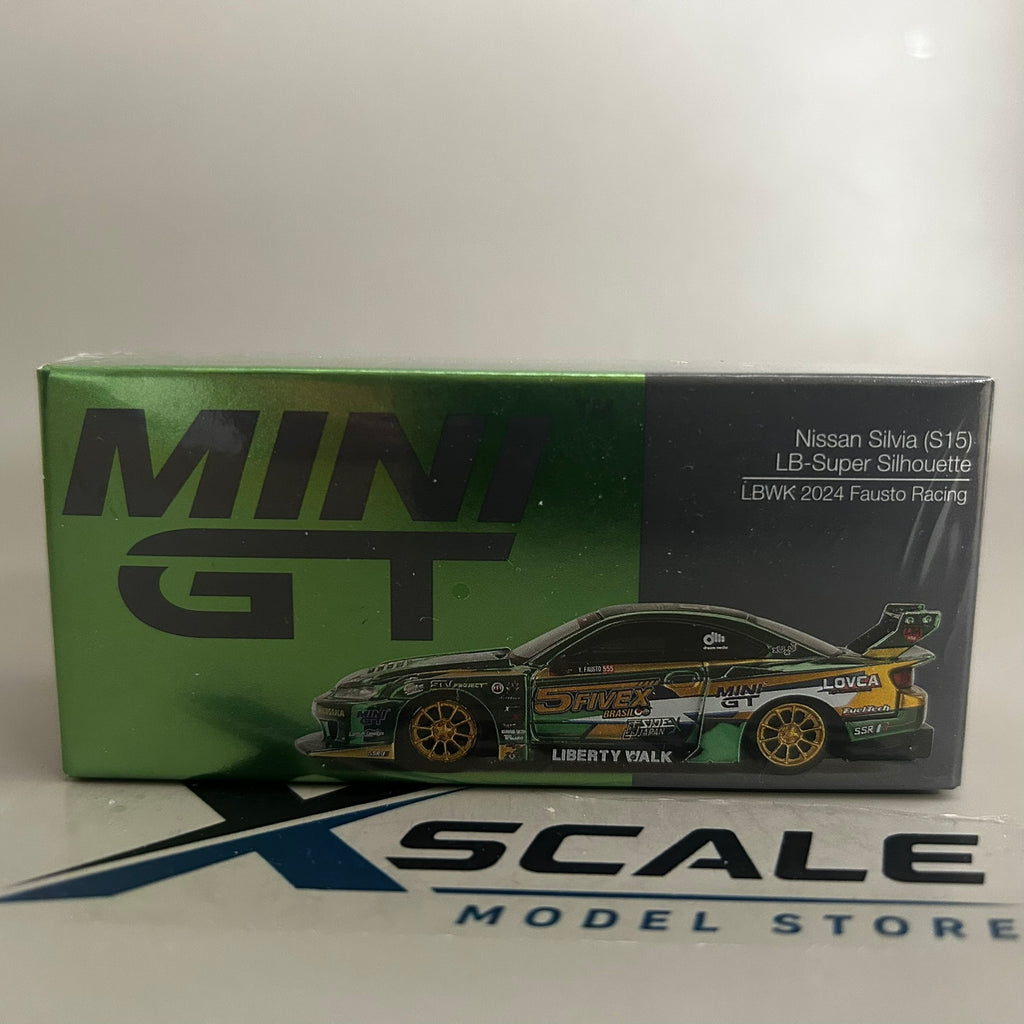 Mini GT 1/64 #858 Nissan Silvia S15 LB Super Silhouette LBWK 2024 Fausto Racing