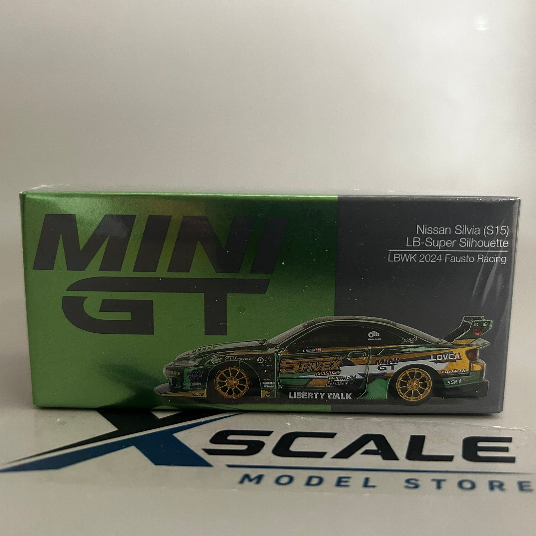 Mini GT 1/64 #858 Nissan Silvia S15 LB Super Silhouette LBWK 2024 Fausto Racing