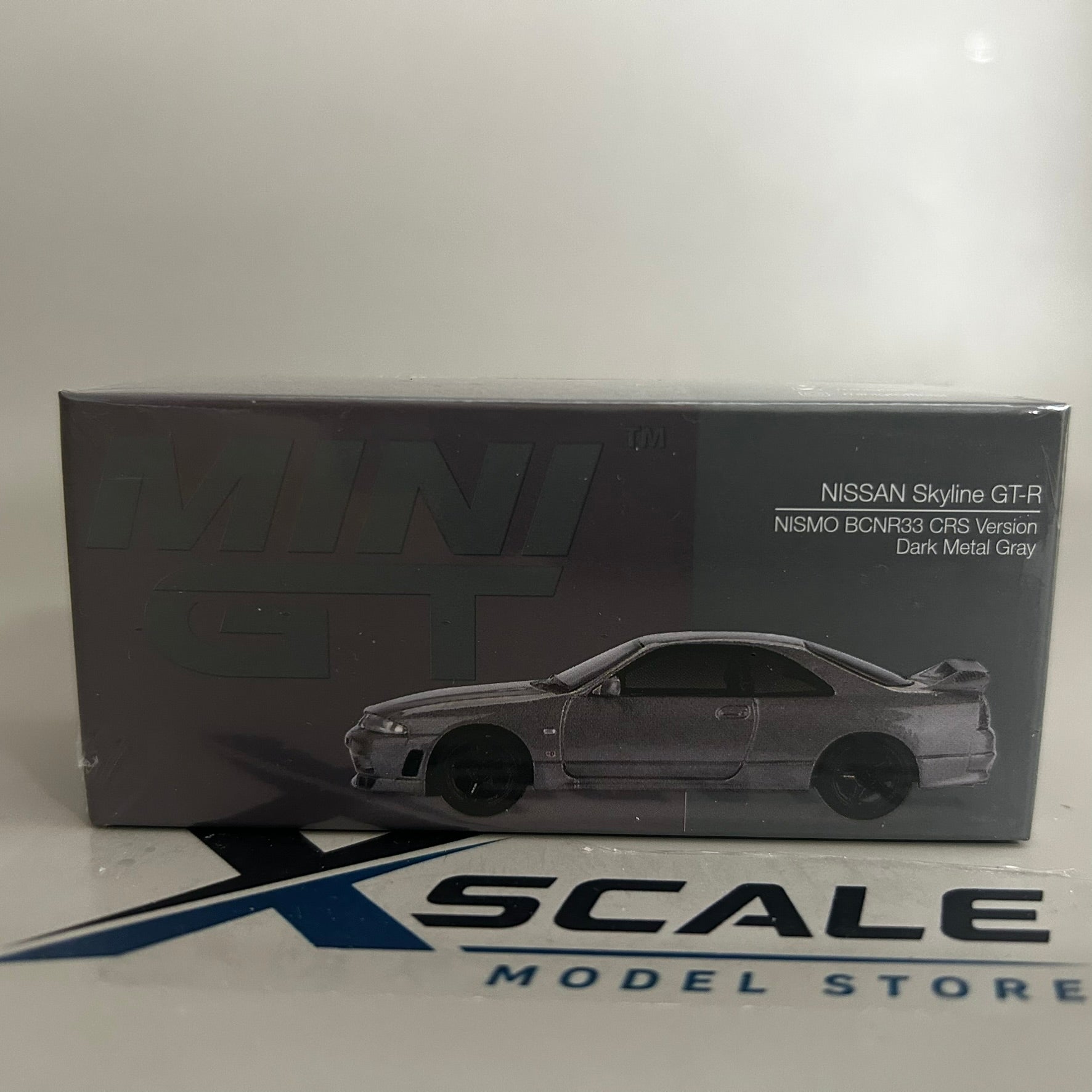Mini GT 1/64 #1128 Nissan Skyline GTR Nismo R33 CRS Version Gray