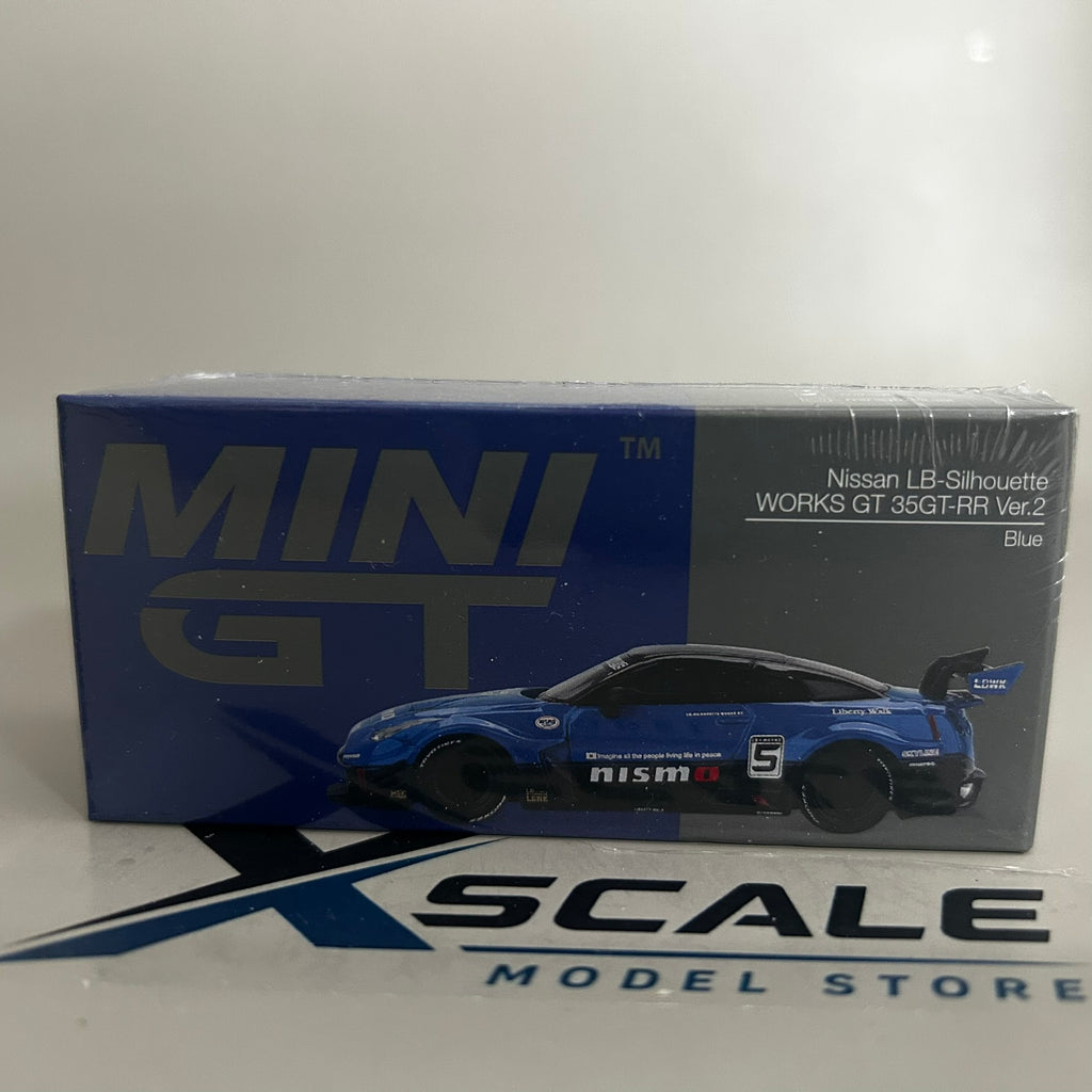 Mini GT 1/64 #1124 Nissan LB Silhouette Works GT 35GT-RR Ver.2 Blue