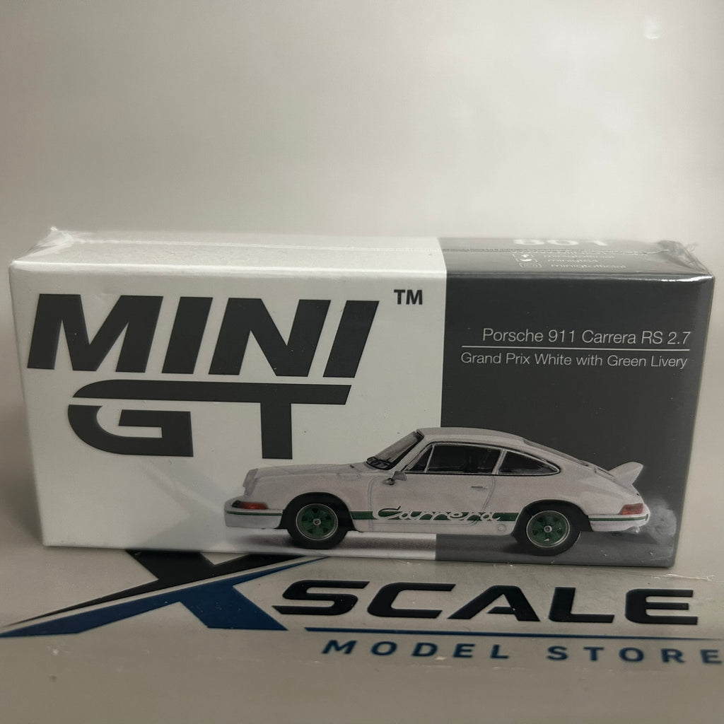 Mini GT 1/64 #801 Porsche 911 Carrera RS White/Green