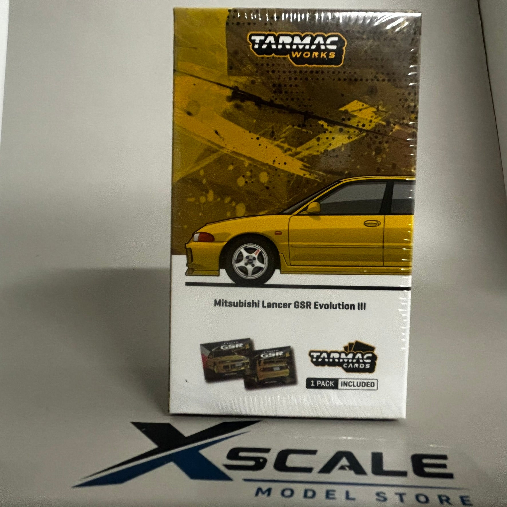 Tarmac Works 1/64 Mitsubishi Evo Evolution GSR III & Trading Cards