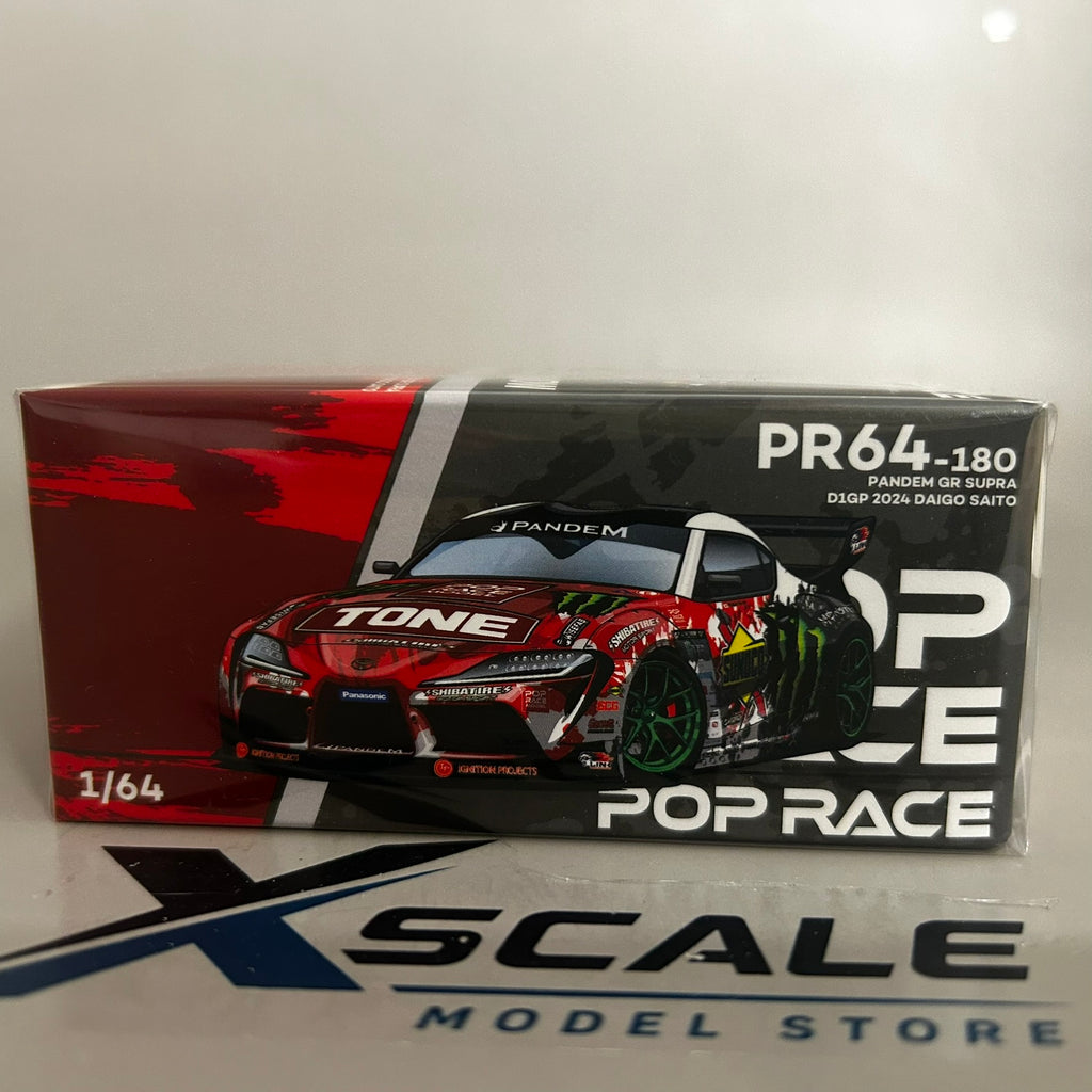 Pop Race 1/64 #180 Toyota Pandem GR Supra 2024 Daigo Saito