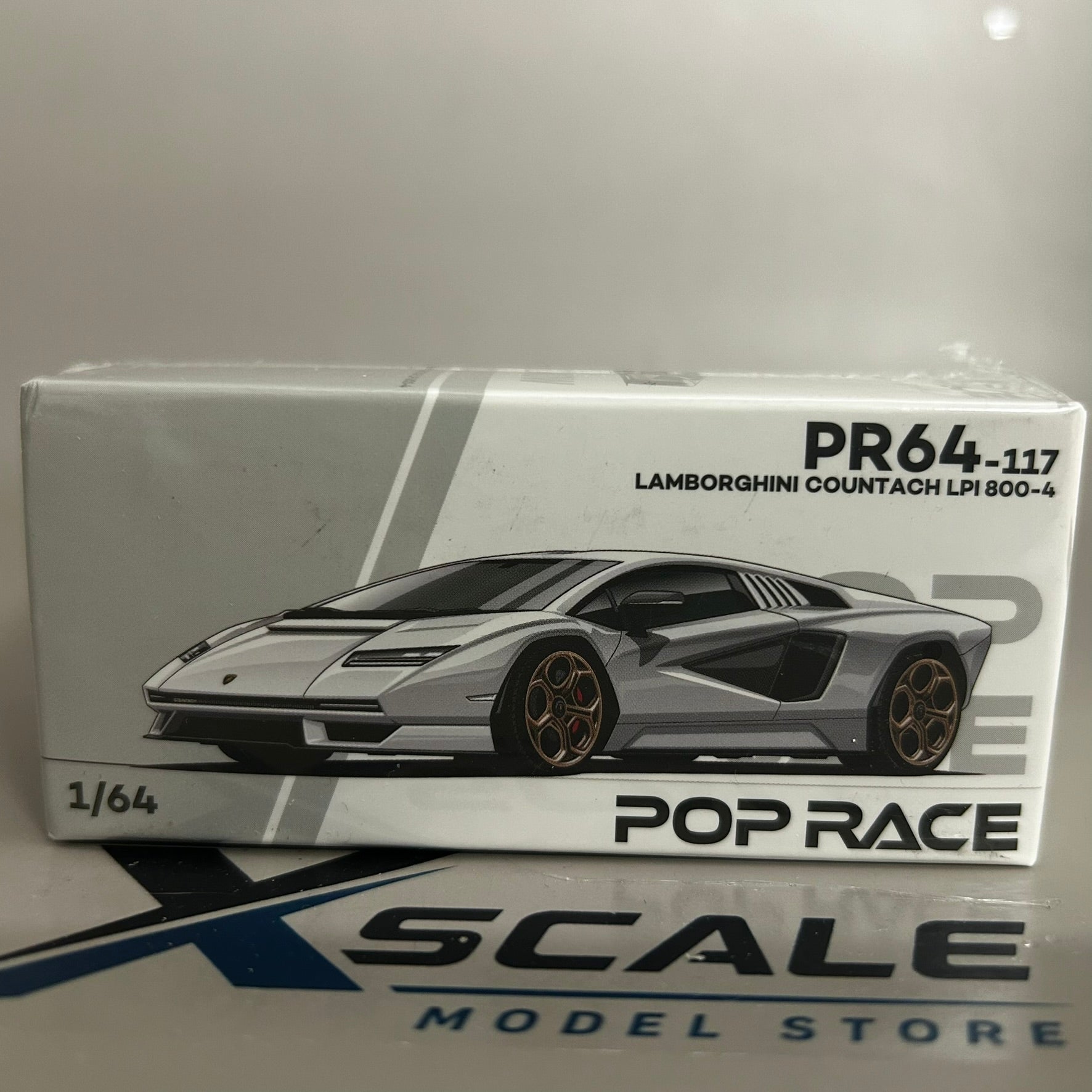 Pop Race 1/64 #117 Lamborghini Countach LPI 800 White