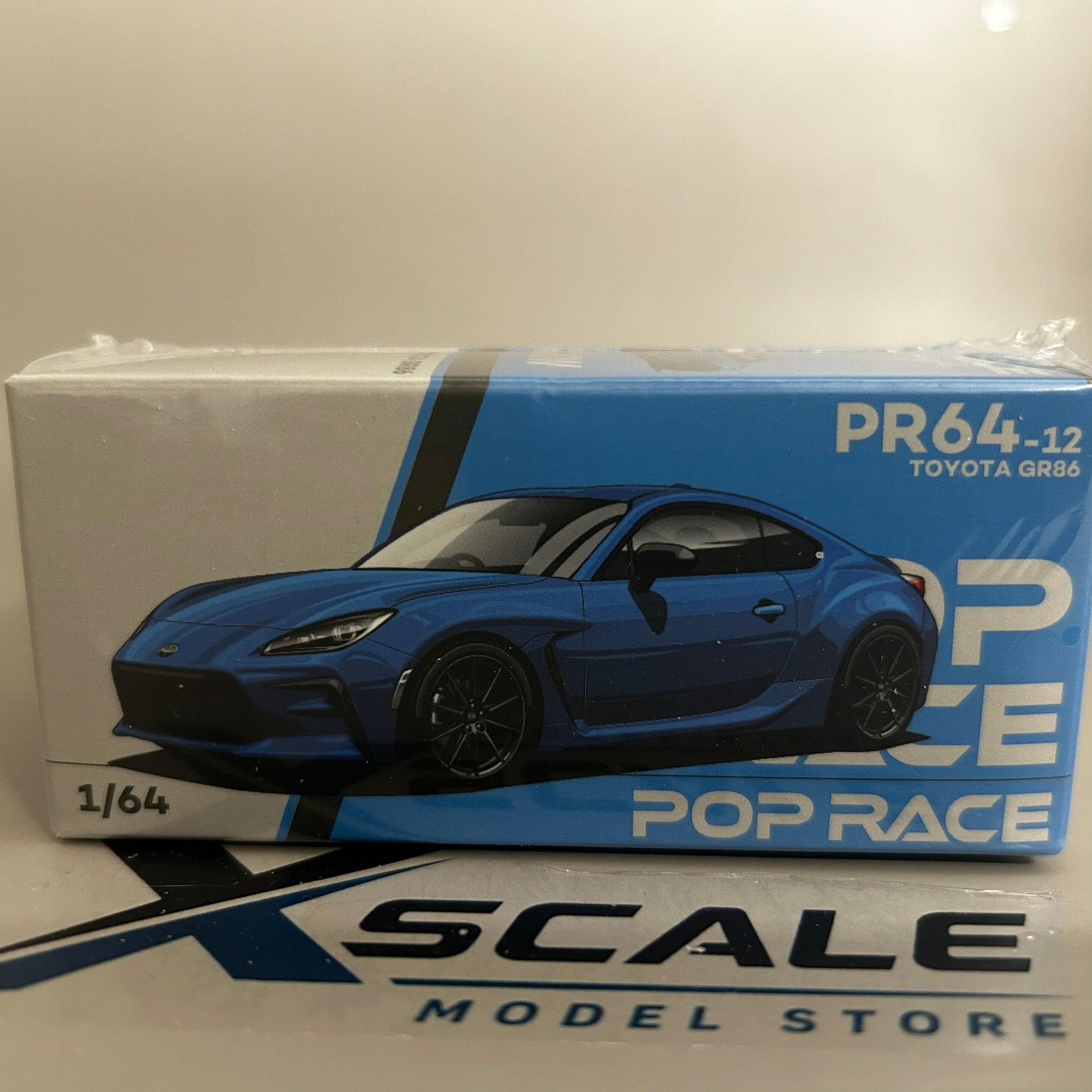 Pop Race 1/64 #12 Toyota GR86 Blue