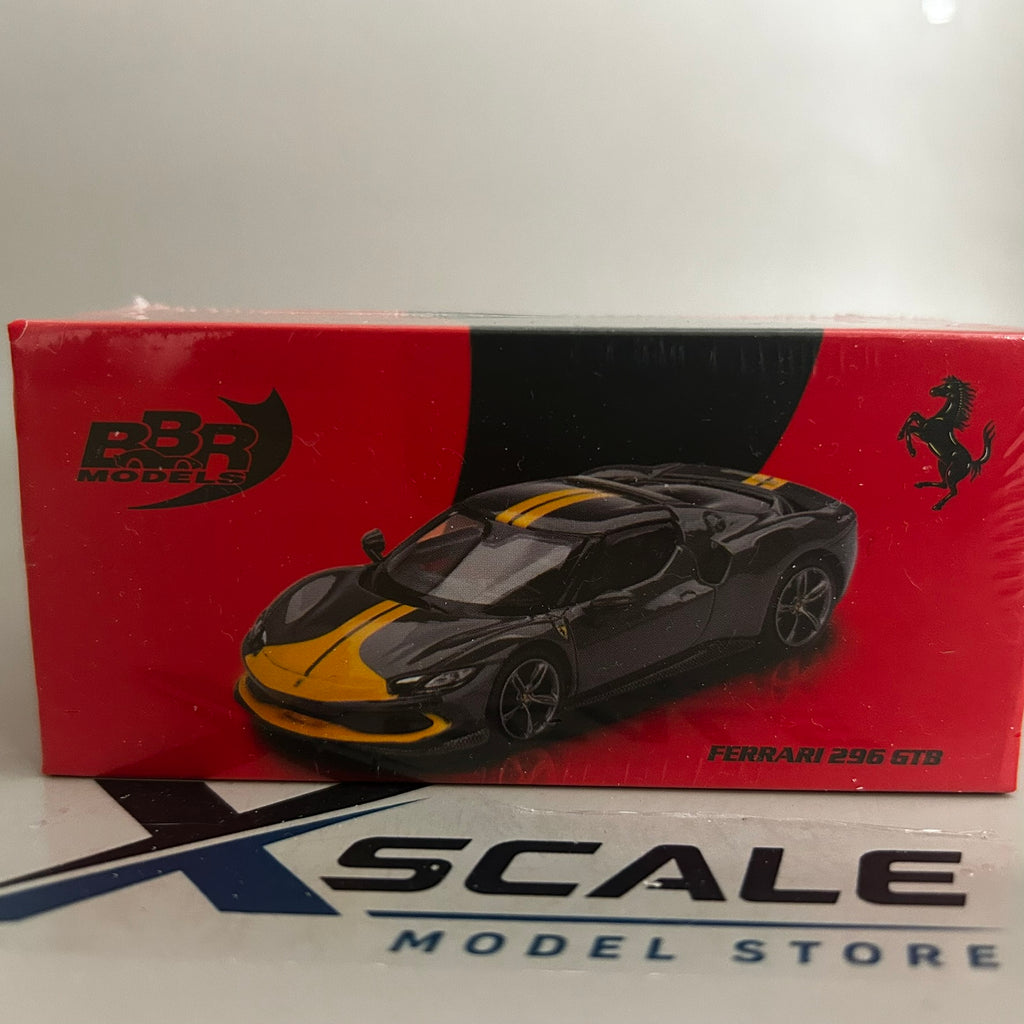 BBR 1/64 Ferrari 296 GTB Black/Yellow