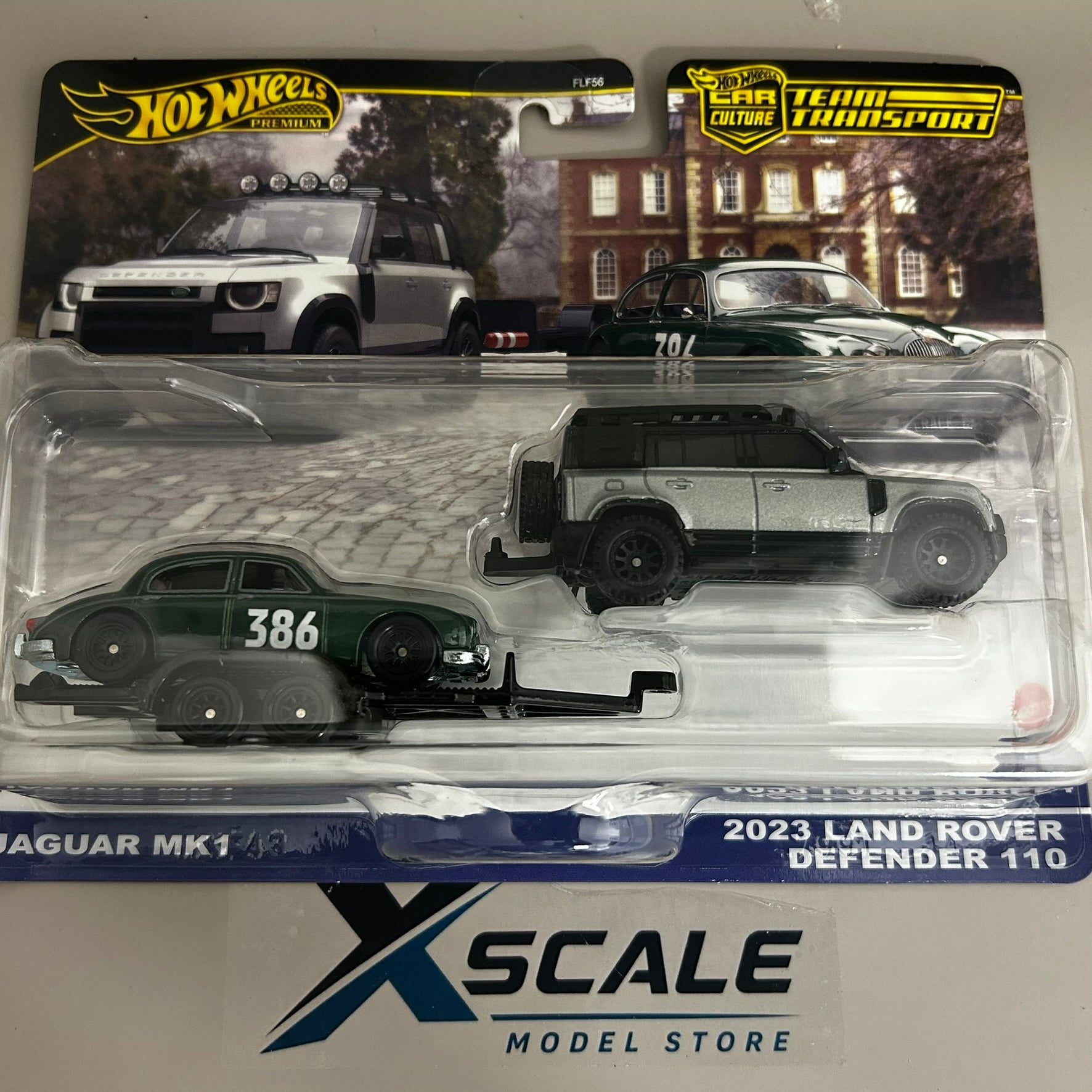 Premium Hot Wheels Team Transport 1/64 Jaguar MK1 Land Rover Defender 110