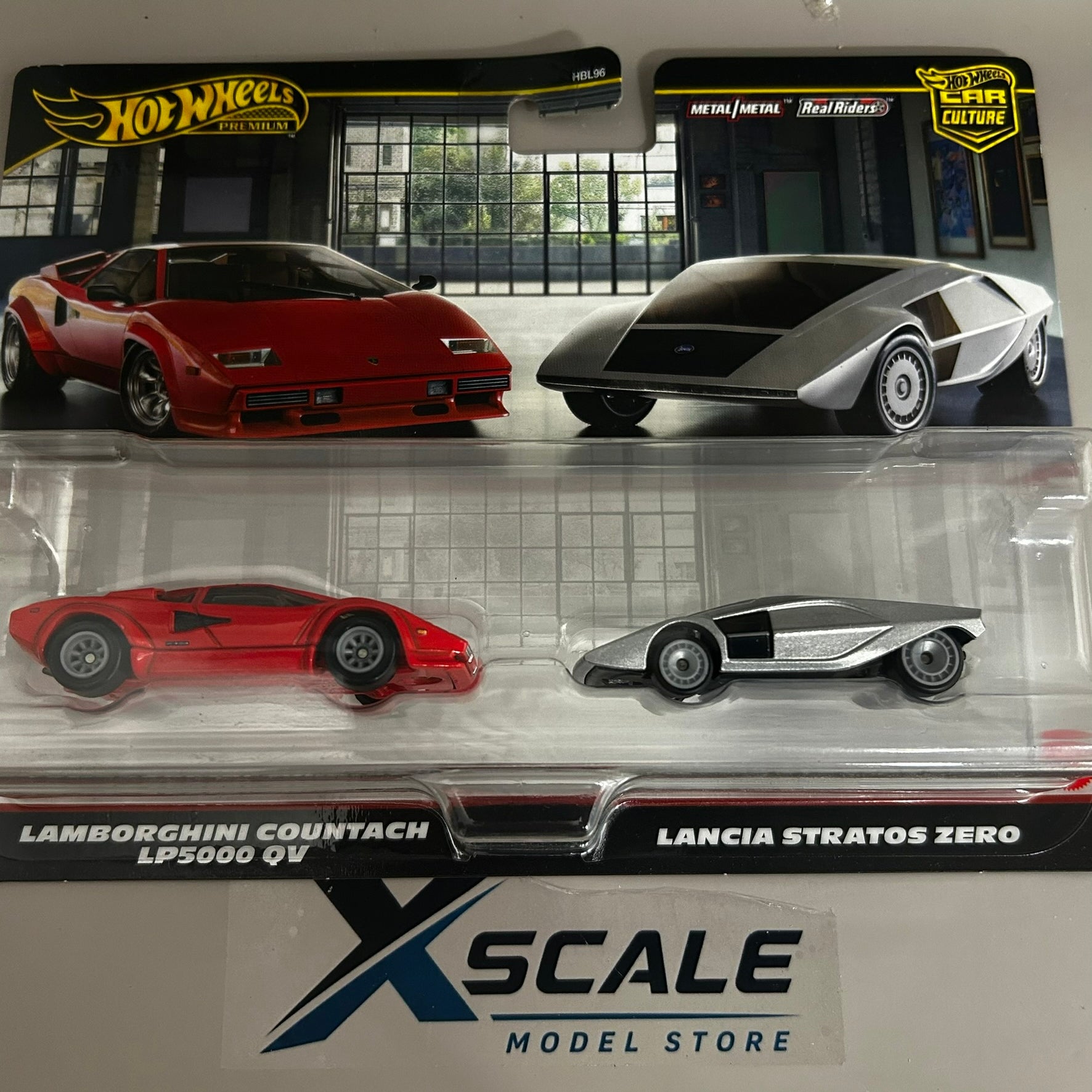 Premium Hot Wheels 1/64 Twin Pack Lamborghini Countach Lancia Stratos