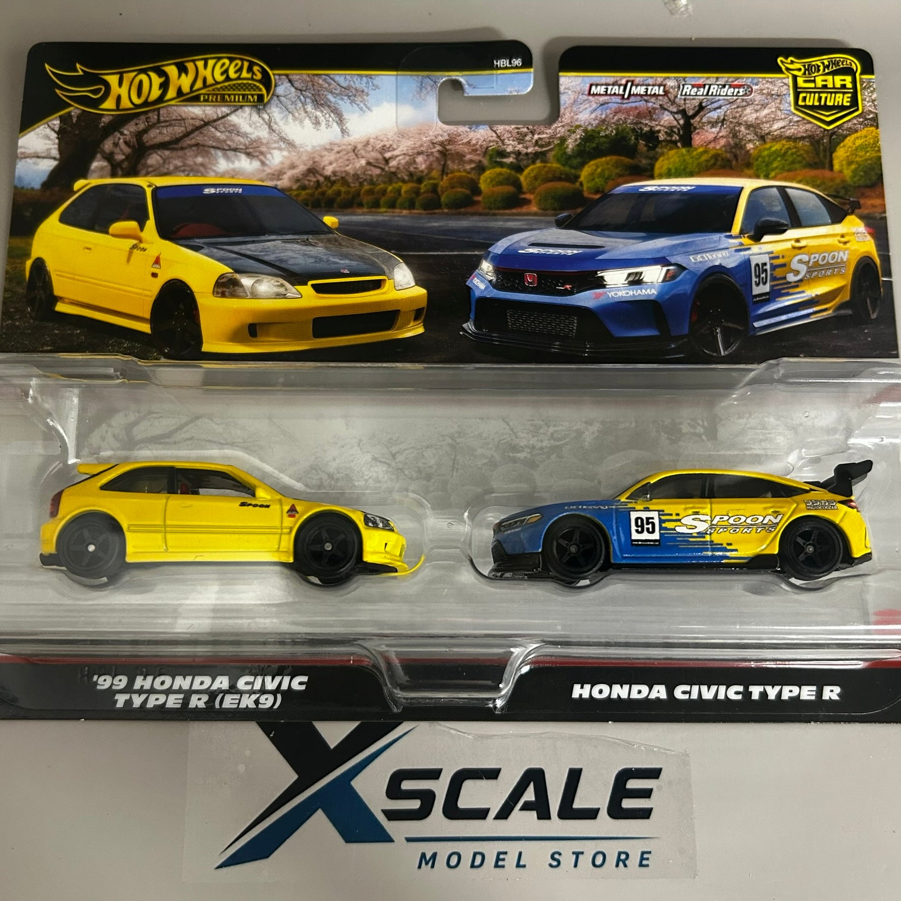 Premium Hot Wheels 1/64 Twin Pack Honda Civic 99 EK9 Type R