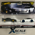 Premium Hot Wheels 1/64 Twin Pack Nissan 180SX 96 SilEighty
