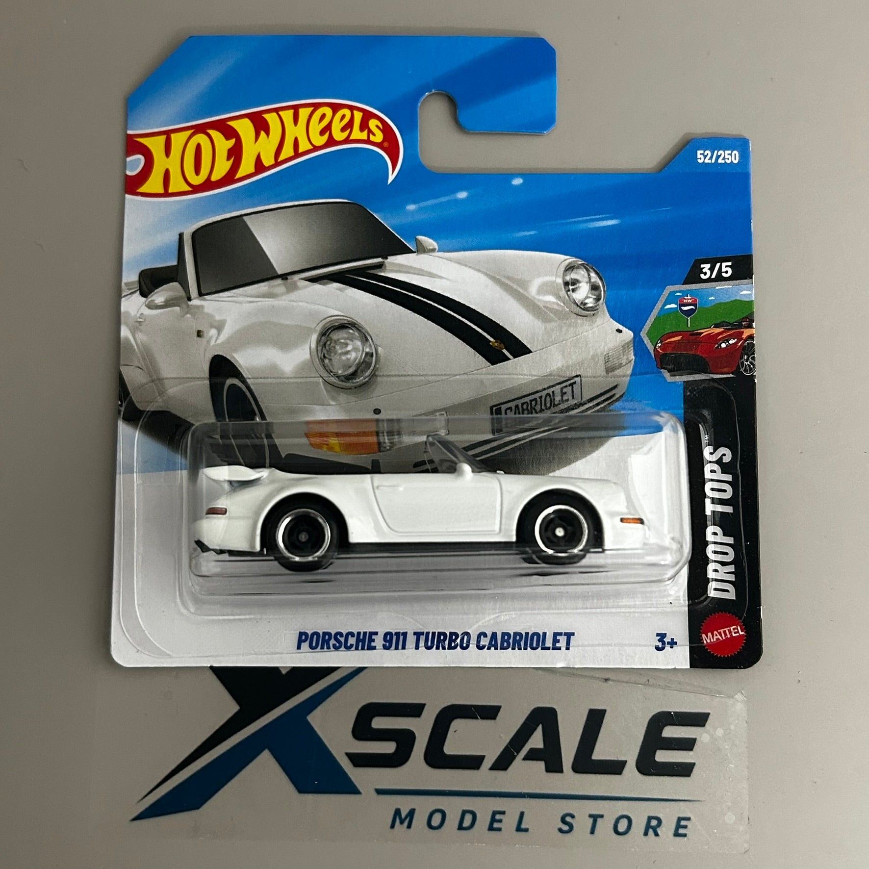Hot Wheels 1/64 Porsche 911 Turbo Cabriolet White