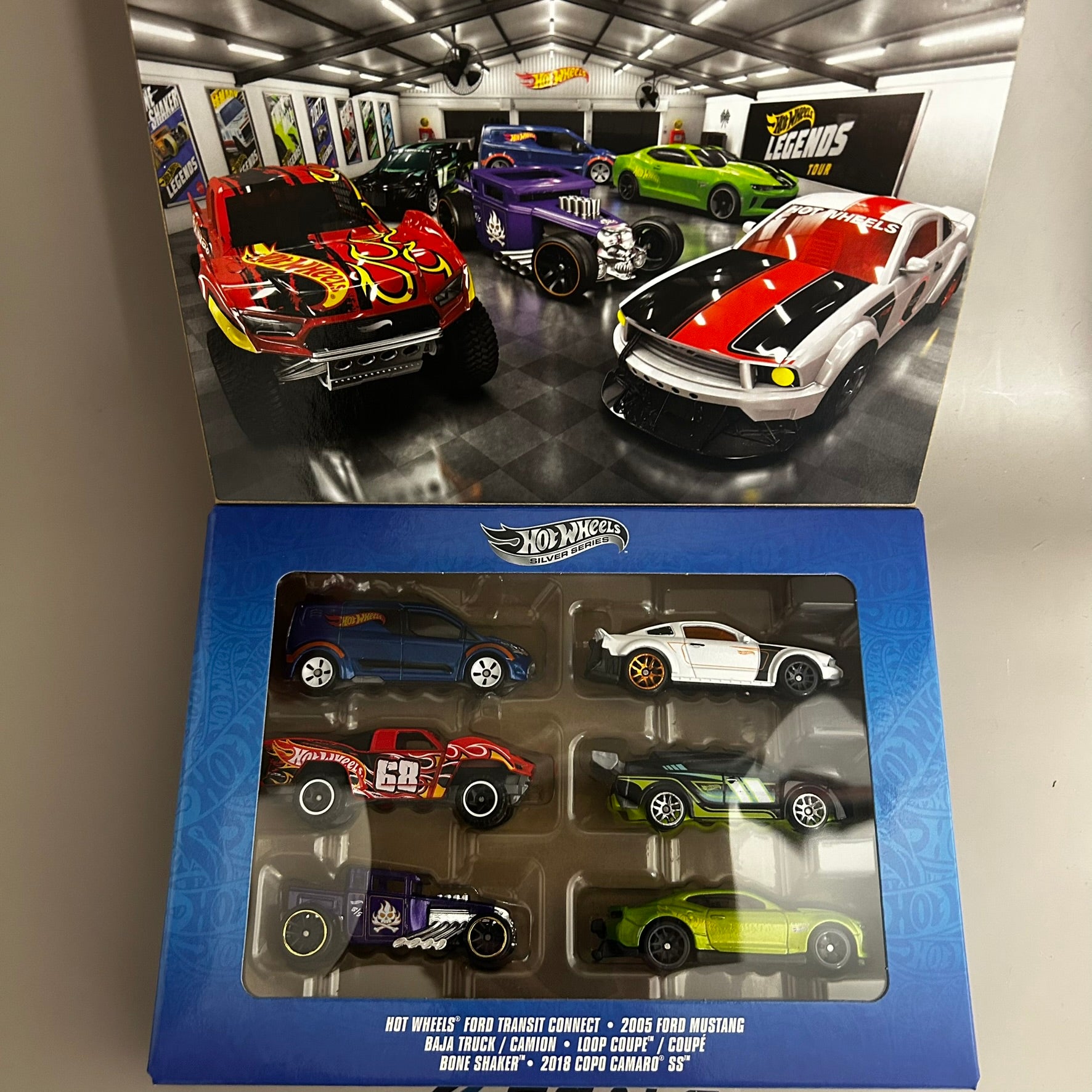 Silver Series Hot Wheels 1/64 Multipack X6 Ford Transit Mustang Camaro