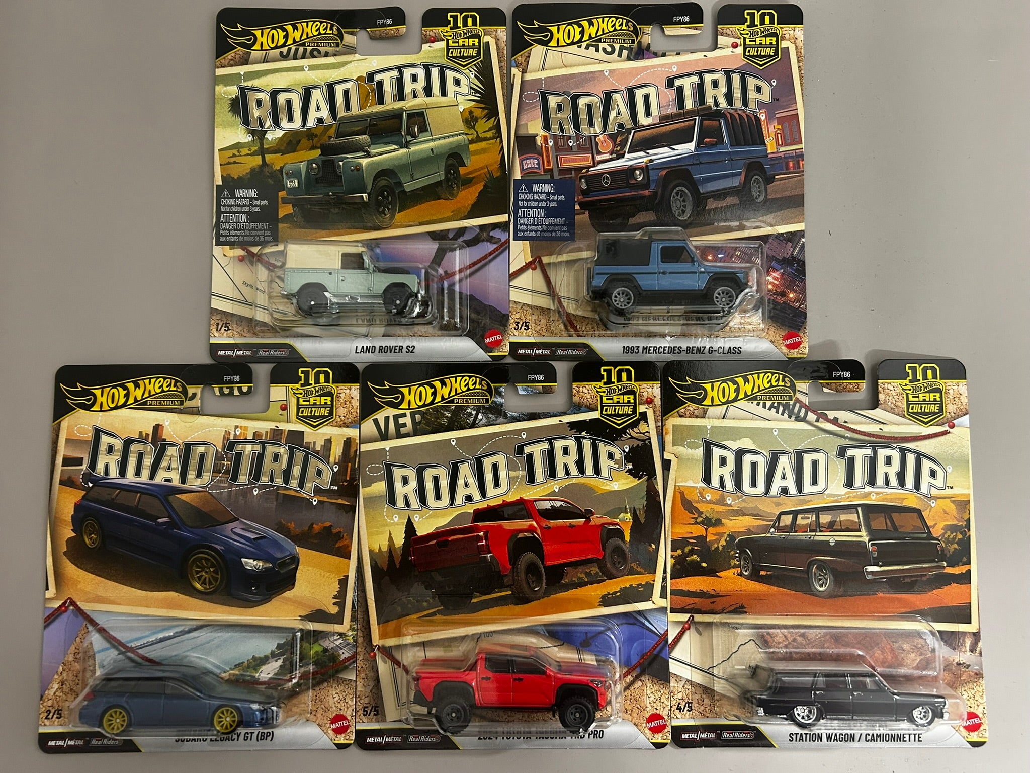 Premium Hot Wheels 1/64 Car Culture Road Trip Full Set of 5