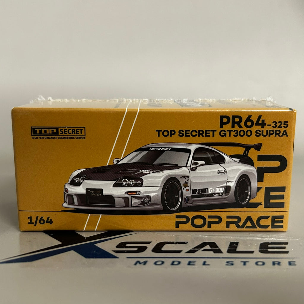 Pop Race 1/64 #325 Toyota Supra GT300 Silver Chrome