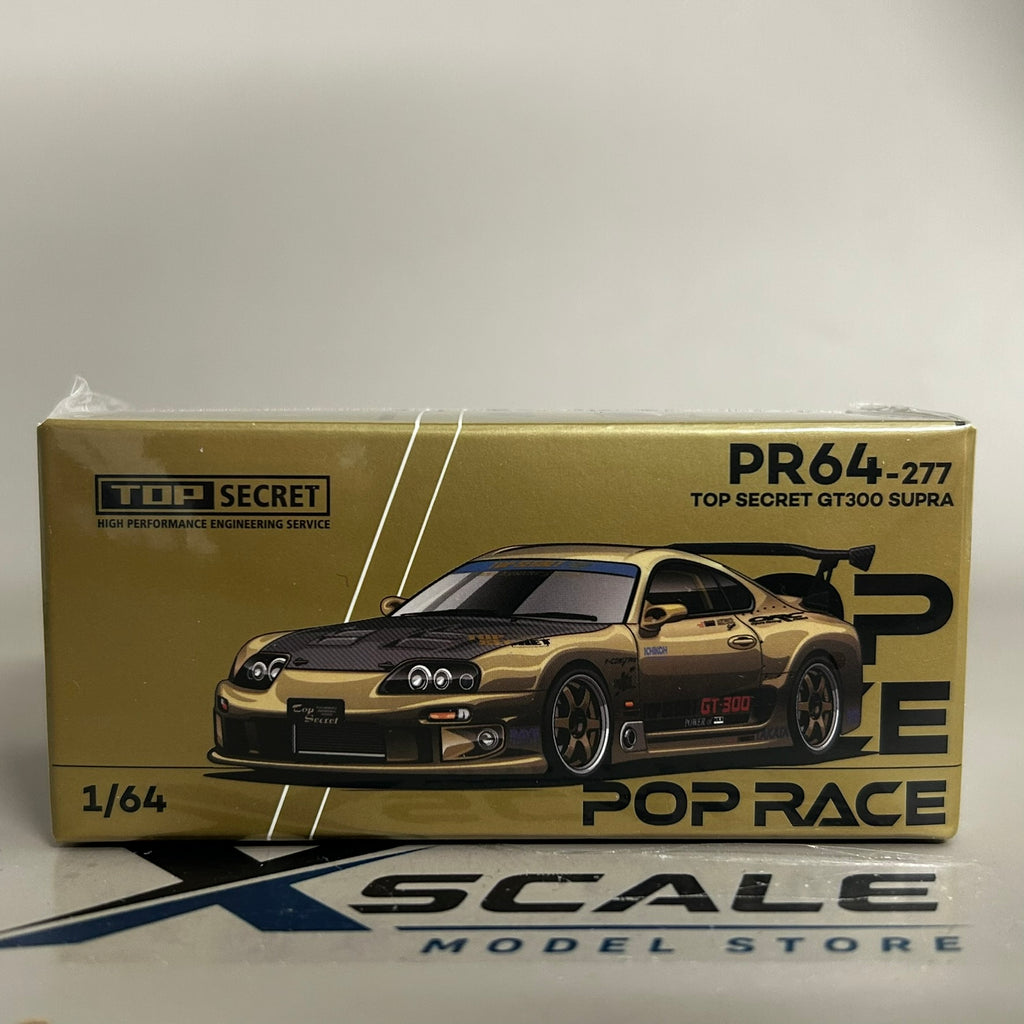 Pop Race 1/64 #277 Toyota Supra GT300 Gold Chrome