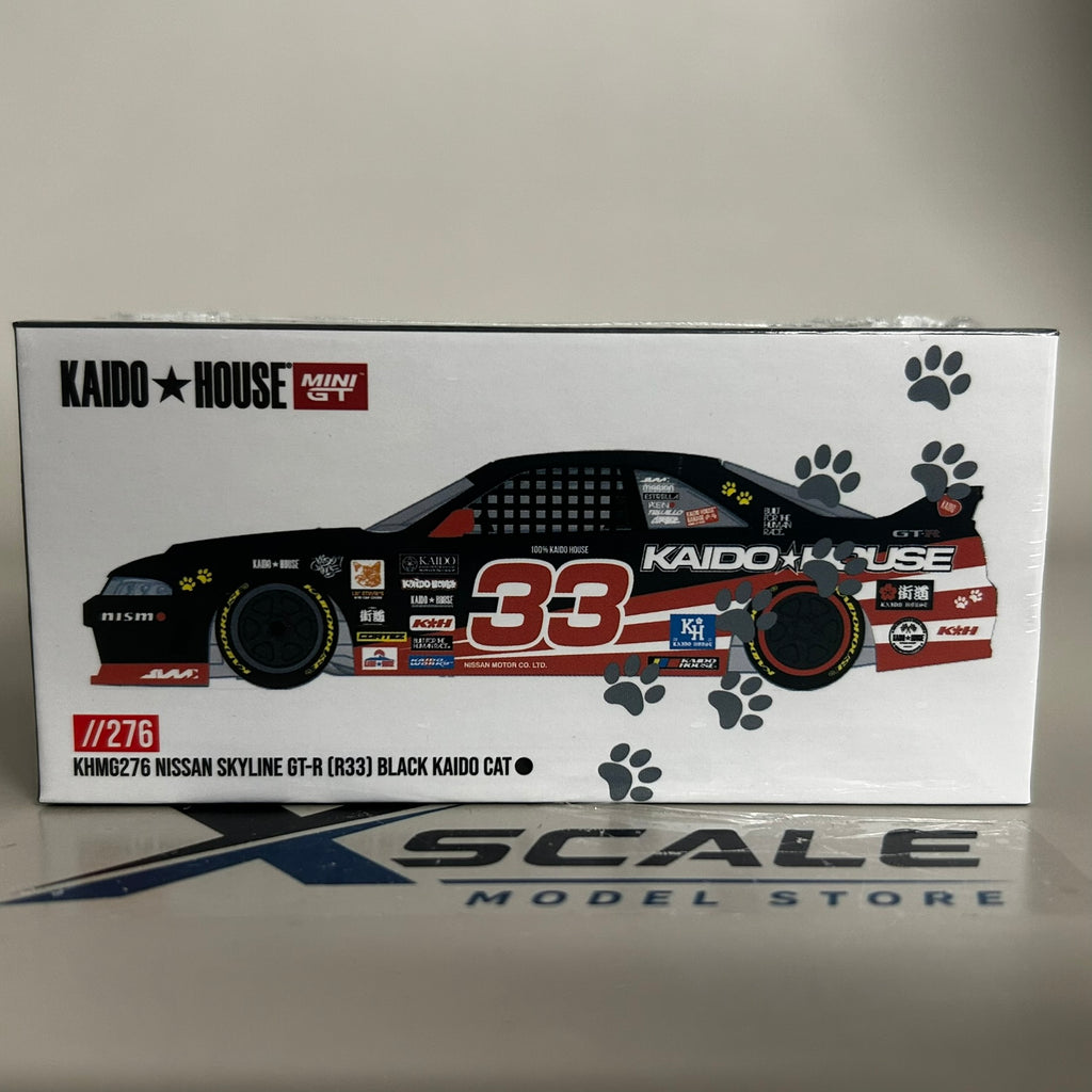 Mini GT Kaido House 1/64 #276 Nissan Skyline GTR R33 Black Cat
