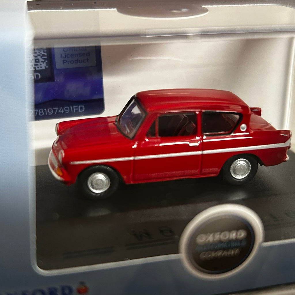 Oxford Diecast 1/76 Ford Anglia Monaco Red