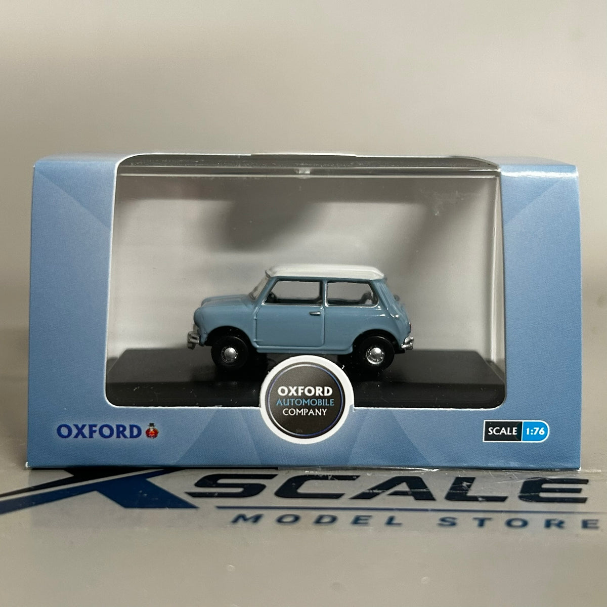 Oxford Diecast 1/76 Austin Mini Speedwell Blue
