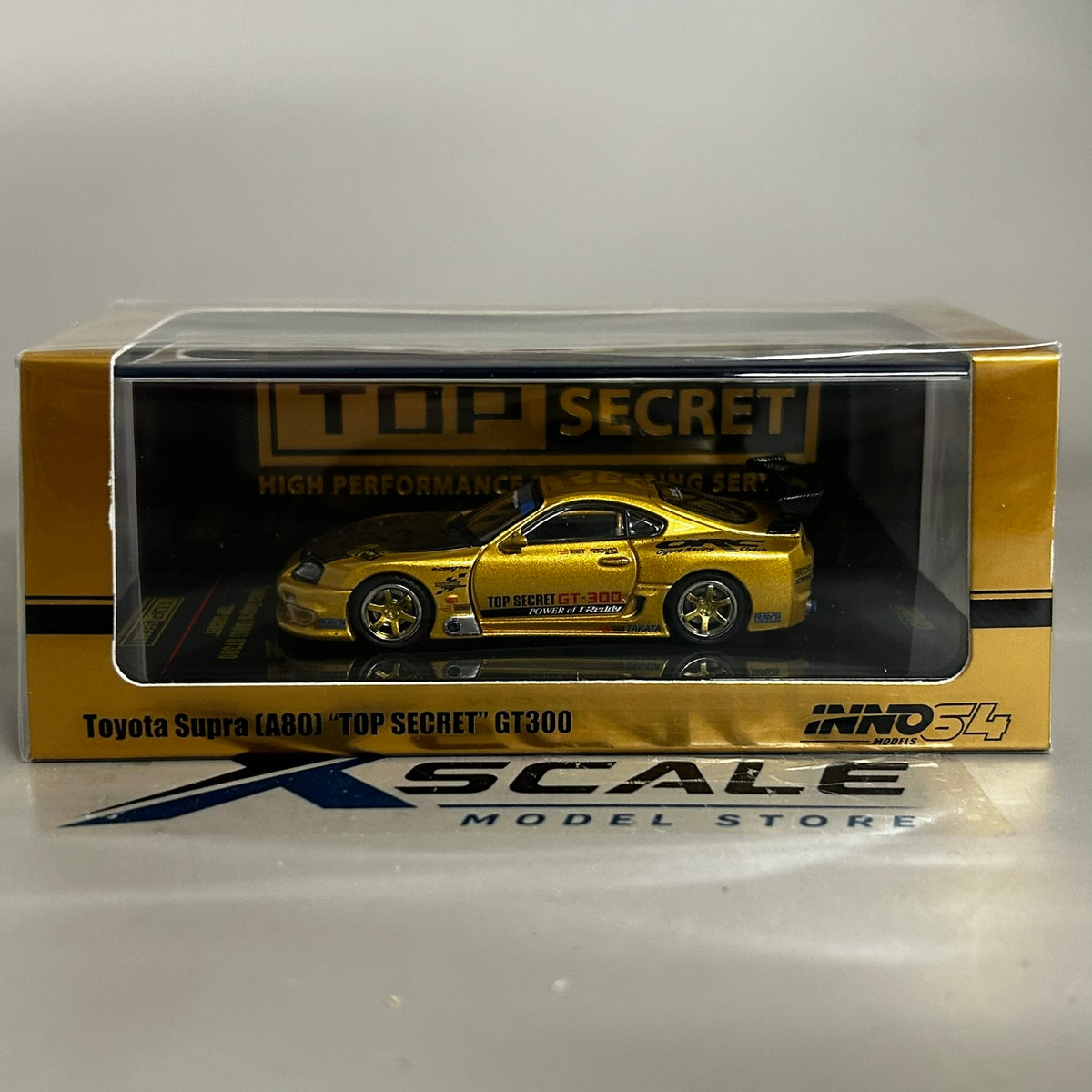 Inno64 1/64 Toyota Supra A80 Top Secret GT300 Gold