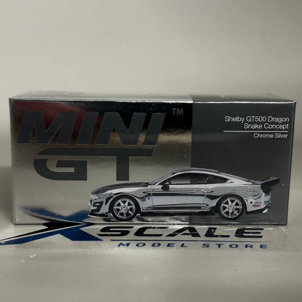 Mini GT 1/64 #1230 Ford Shelby Mustang GT500 Snake Concept Chrome