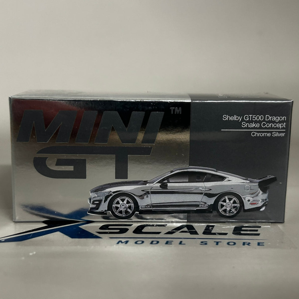 Mini GT 1/64 #1230 Ford Shelby Mustang GT500 Snake Concept Chrome