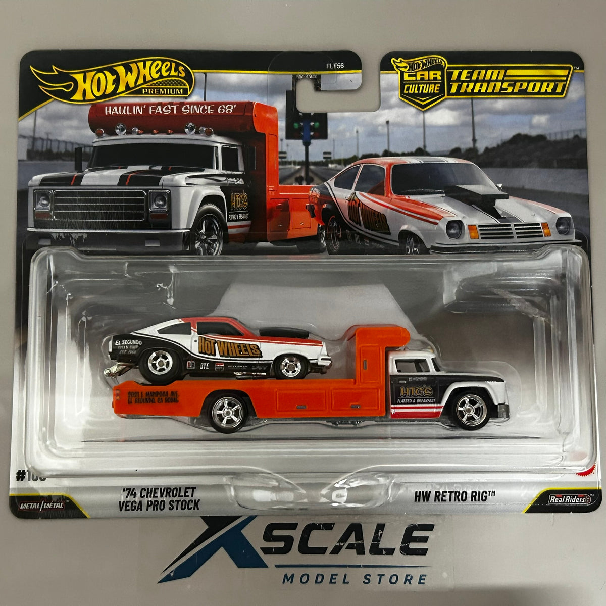 Premium Hot Wheels Team Transport 1/64 Chevrolet Vega Pro Stock Retro Rig