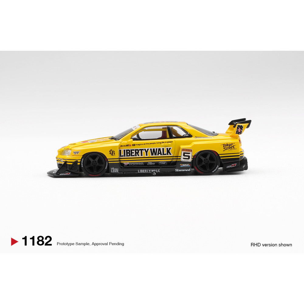 Mini GT 1/64 #1182 Nissan Skyline LB-ER34 Super Silhouette Yellow