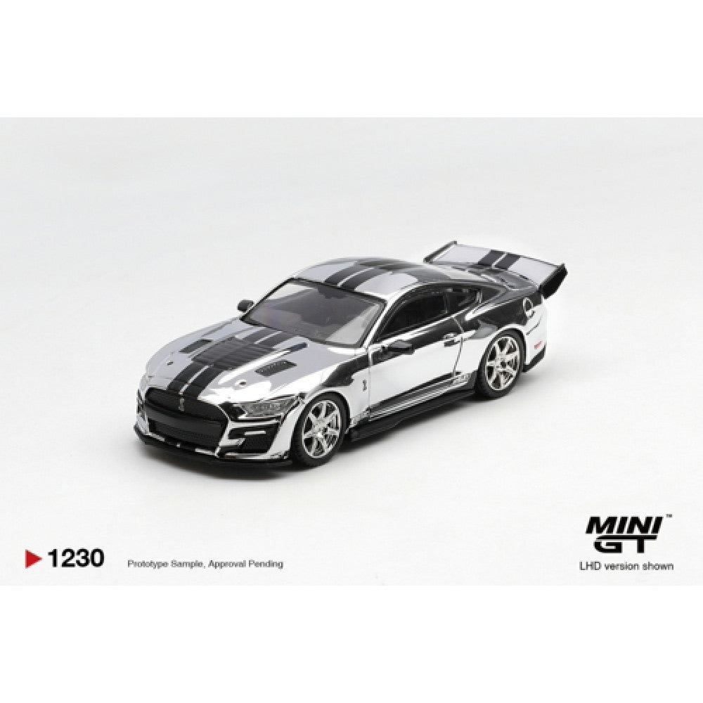 Mini GT 1/64 #1230 Ford Shelby Mustang GT500 Snake Concept Chrome