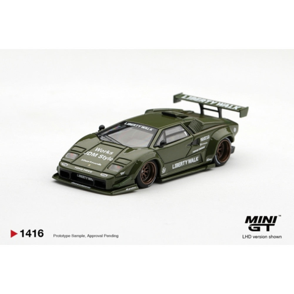 (PRE-ORDER) Mini GT 1/64 #1416 Lamborghini Countach LB Works Army Green