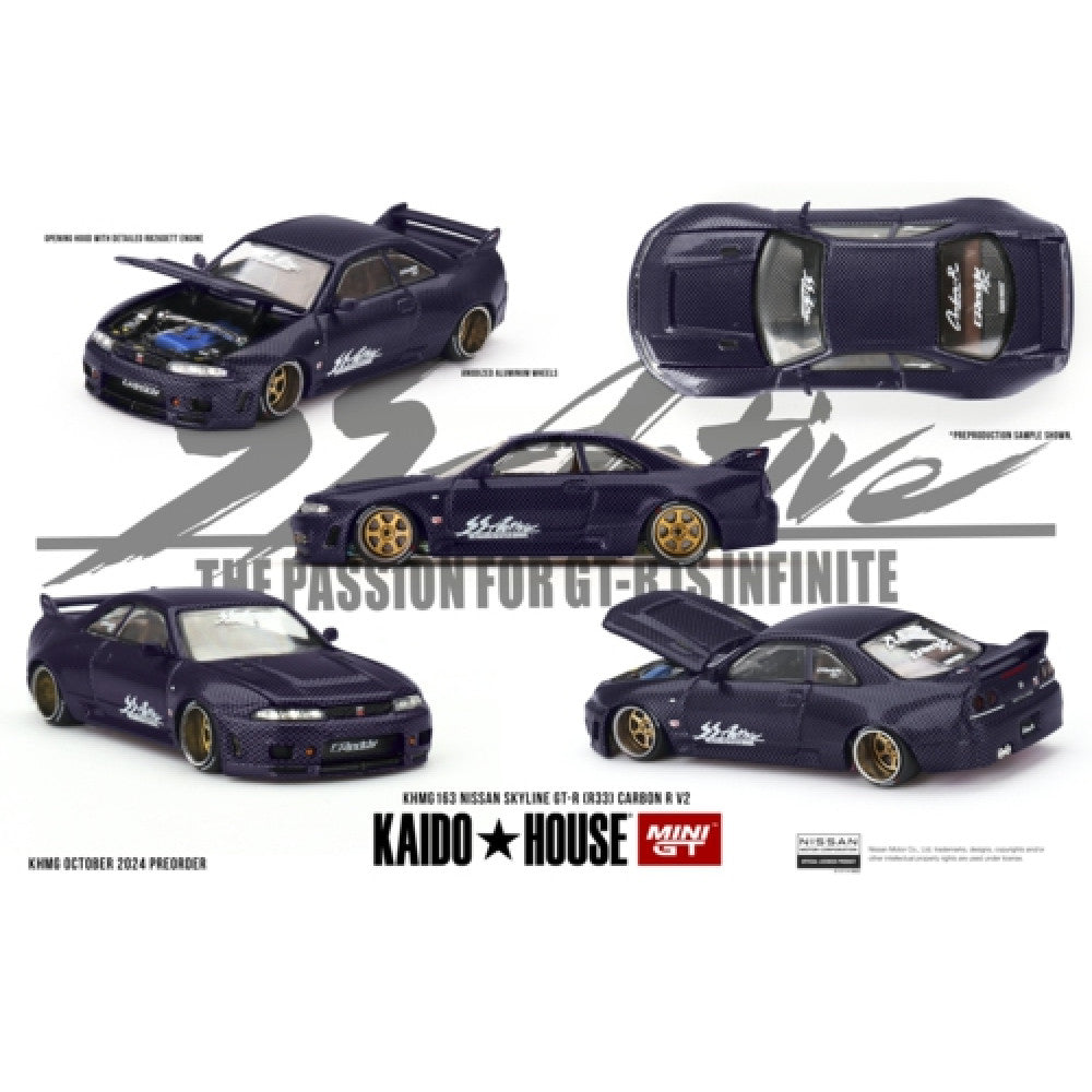 Mini GT Kaido House 1/64 Nissan Skyline R33 Active Carbon R V2