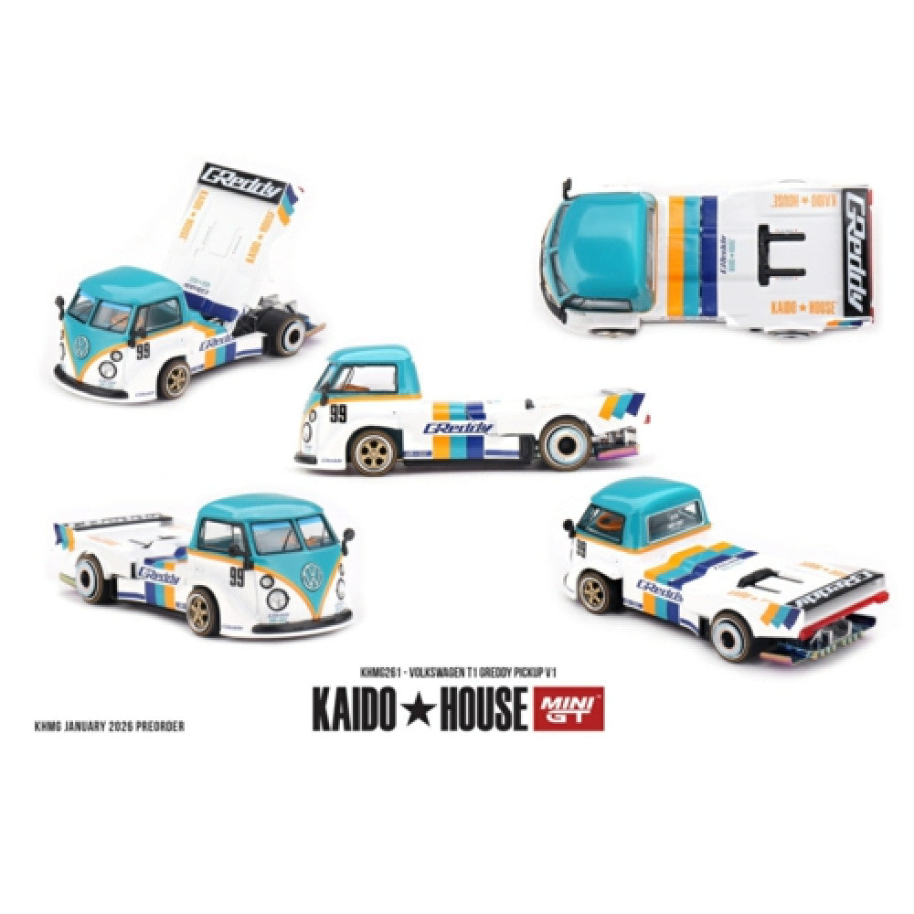 Mini GT Kaido House 1/64 #261 Volkswagen T1 Greddy Pickup V1
