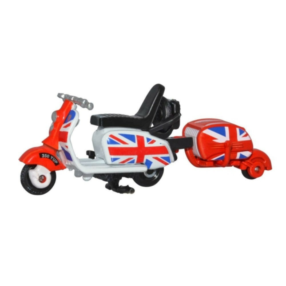 Oxford Diecast 1/76 Scooter & Mod Pod Union Jack