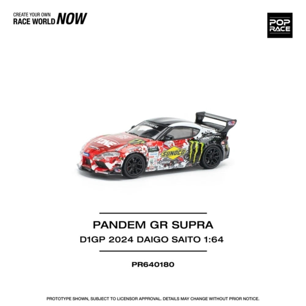 Pop Race 1/64 #180 Toyota Pandem GR Supra 2024 Daigo Saito