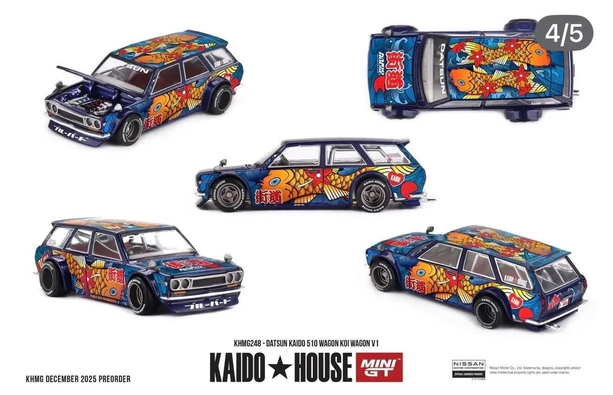 Mini GT Kaido House 1/64 Datsun 510 Wagon Koi V1