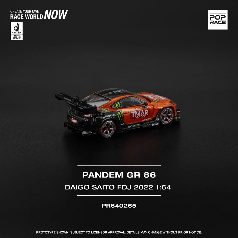 Pop Race 1/64 #265 Pandem GR86 Daigo Saito FDJ 2022