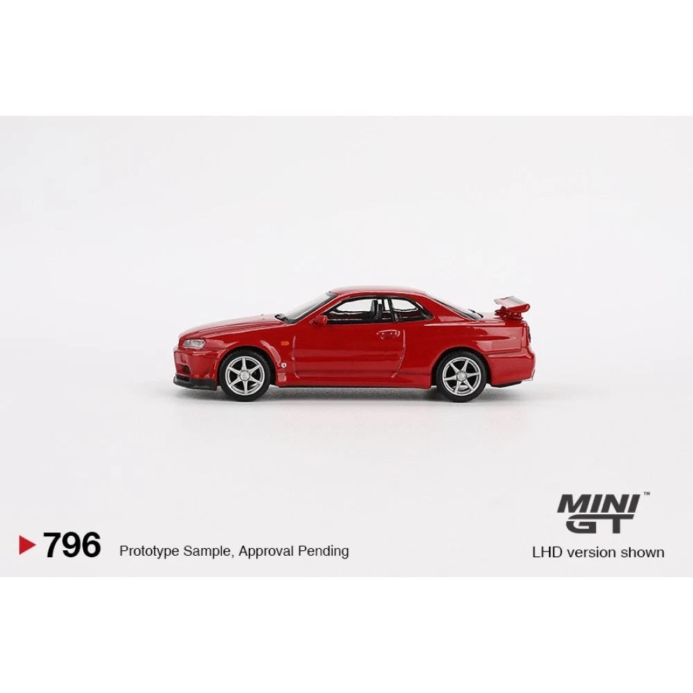 Mini GT 1/64 #796 Nissan Skyline GTR R34 V Spec Red