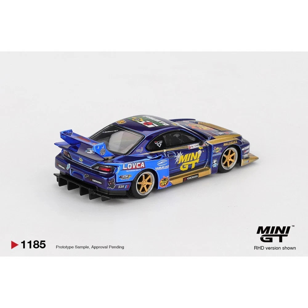 Mini GT 1/64 #1185 Nissan Silvia S15 #555 Liberty Walk Formula Drift Halloween Special