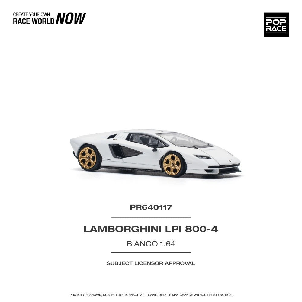 Pop Race 1/64 #117 Lamborghini Countach LPI 800 White