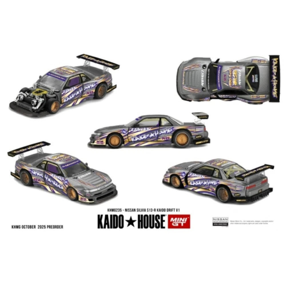 Mini GT Kaido House 1/64 NISSAN SILVIA S13 KAIDO HOUSE DRIFT V1