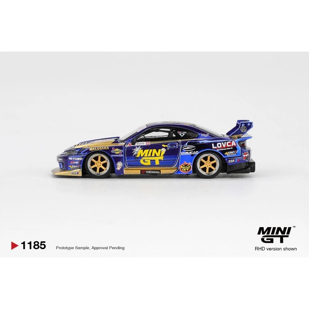 Mini GT 1/64 #1185 Nissan Silvia S15 #555 Liberty Walk Formula Drift Halloween Special