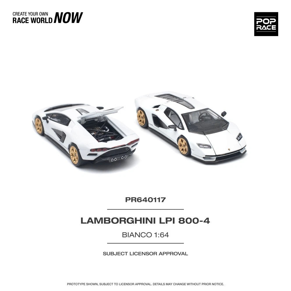 Pop Race 1/64 #117 Lamborghini Countach LPI 800 White