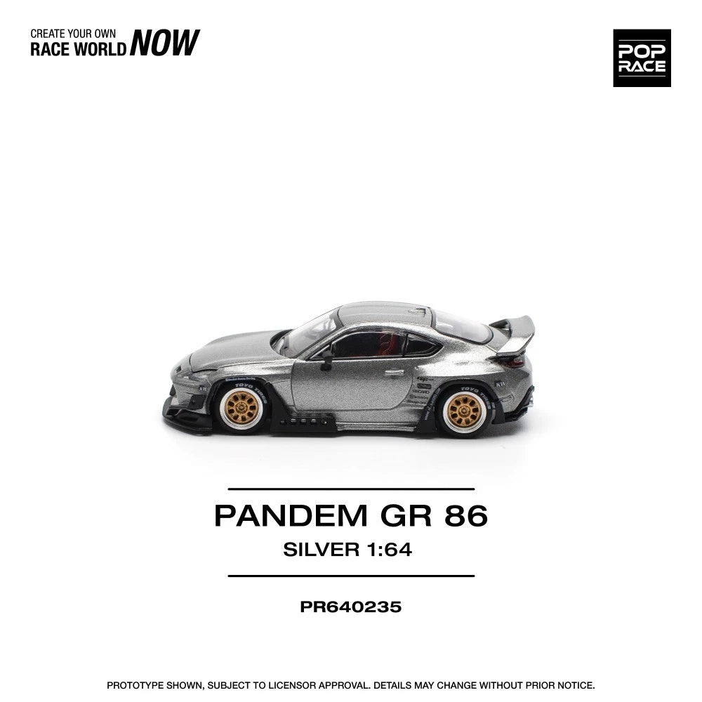 Pop Race 1/64 #235 Pandem GR6 Silver