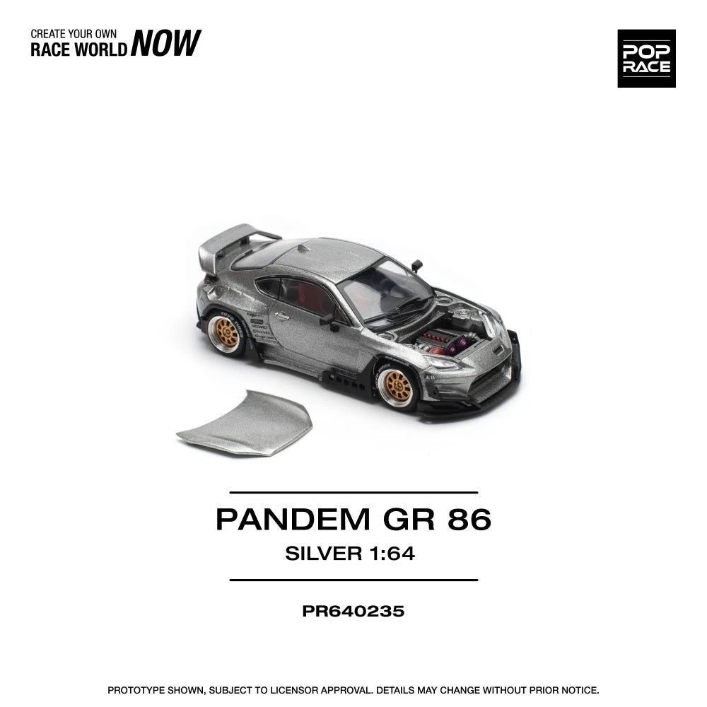 Pop Race 1/64 #235 Pandem GR6 Silver