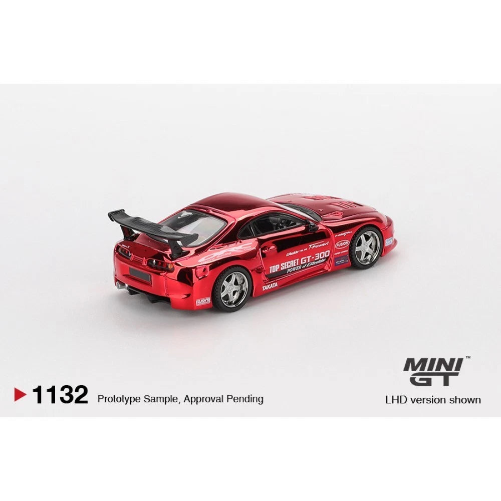 Mini GT 1/64 #1132 Toyota Supra A80 Top Secret Red Chrome